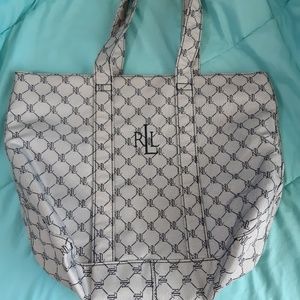 Ralph Lauren gray tote bag w/ black logo